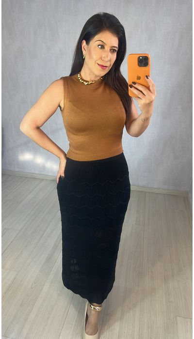 CROPPED TRICOT MARRO - KARINA CINTRA