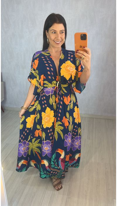 VESTIDO MIDI AZUL ES... - KARINA CINTRA