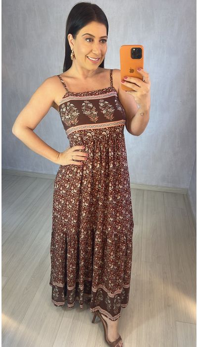 VESTIDO GABI MARROM