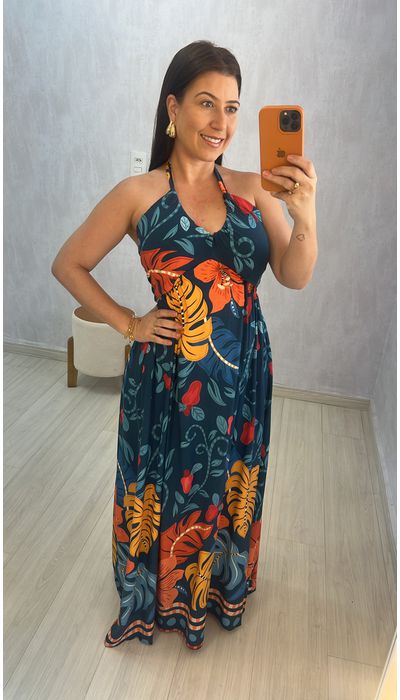 VESTIDO MIDI AZUL ES... - KARINA CINTRA