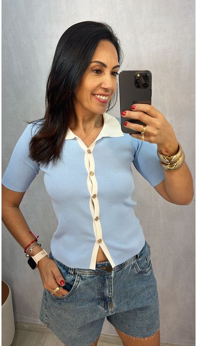 BLUSA POLO EM TRICOT... - KARINA CINTRA