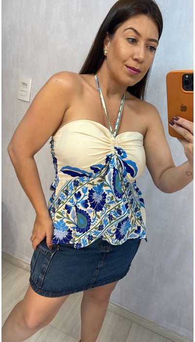 BLUSA VIVI - AZUL E ... - KARINA CINTRA
