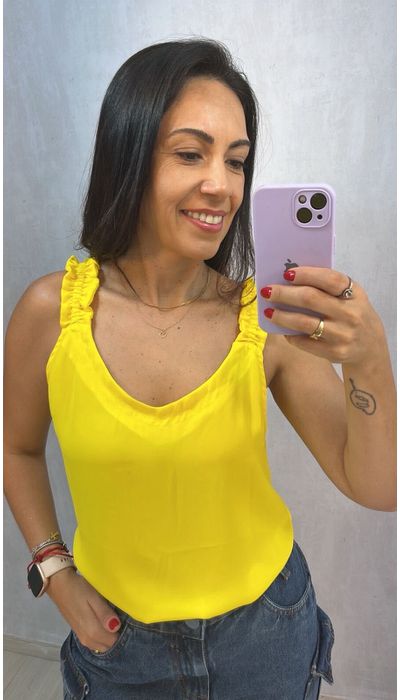 BLUSA FRUFRU AMARELA - KARINA CINTRA