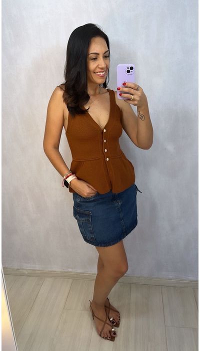 BLUSA LORENA MARROM - KARINA CINTRA