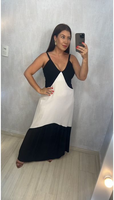 VESTIDO PRETO E BRAN... - KARINA CINTRA