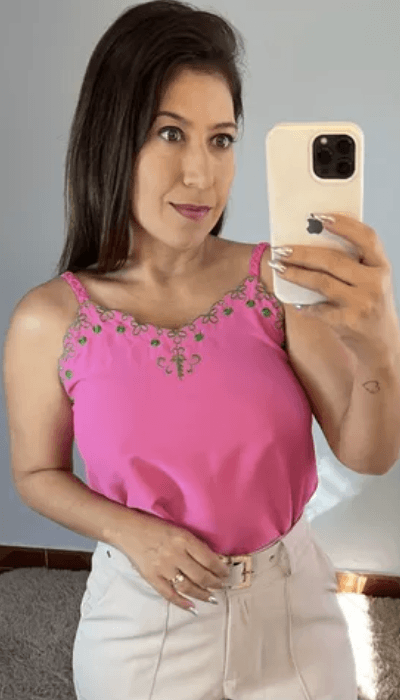 BLUSA ALCINHA ROSA E... - KARINA CINTRA