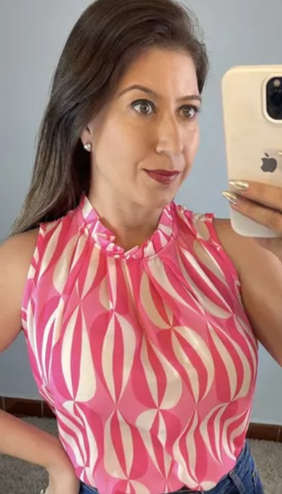 BLUSA ROSA ESTAMPADA - KARINA CINTRA