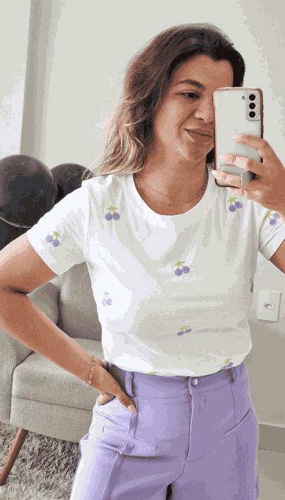 T-shirt Cereja Lilás