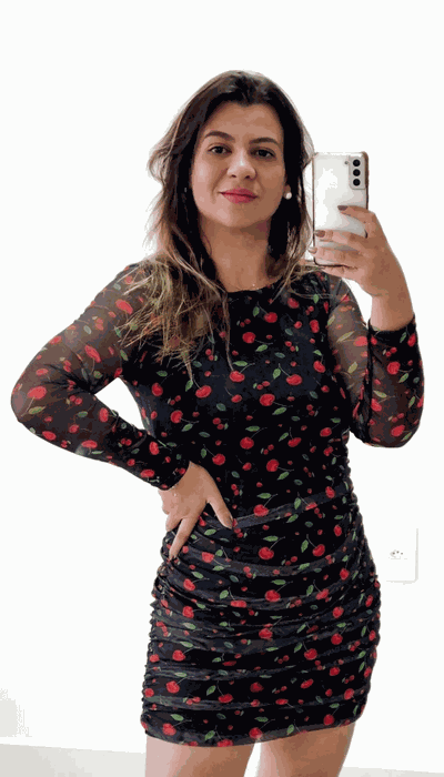 Vestido Cereja Curto