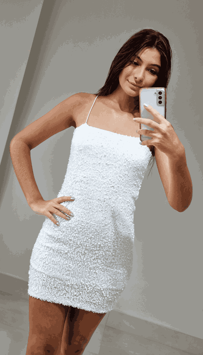 Vestido Paetê Branco
