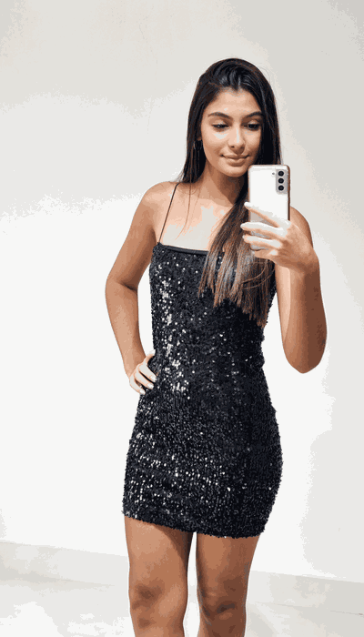 Vestido Paetê Preto