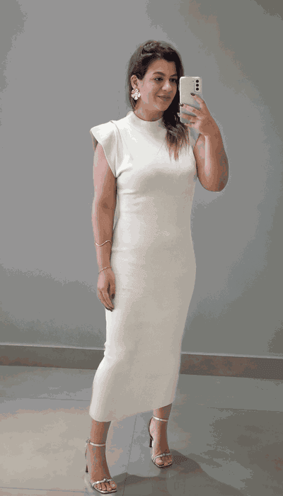 Vestido Tee Tricô Off-White