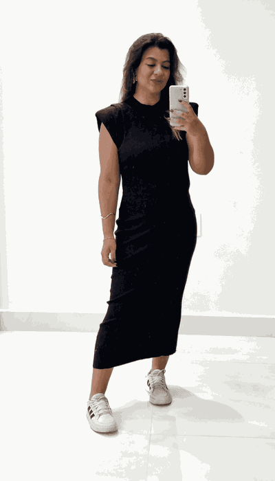Vestido Tee Tricô Preto