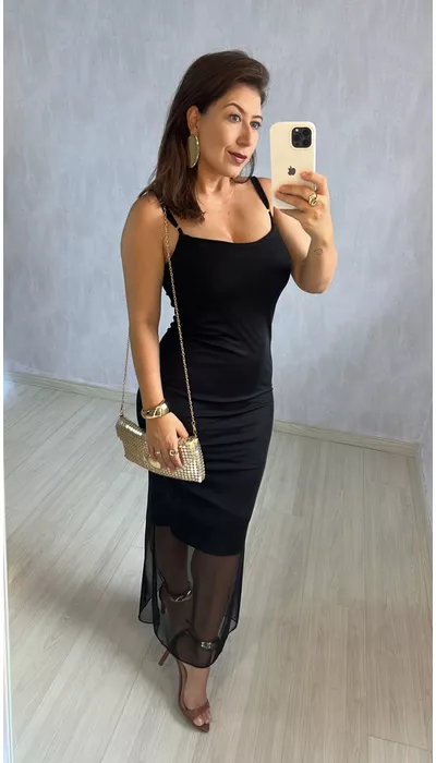VESTIDO TULE MIDI PR... - KARINA CINTRA