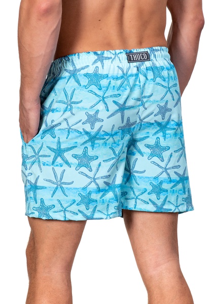 short de praia azul