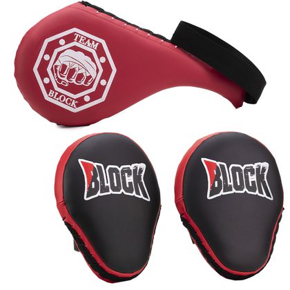 Kit Manopla De Foco e Raquete De Chute - Vermelho - BLOCK FITNESS