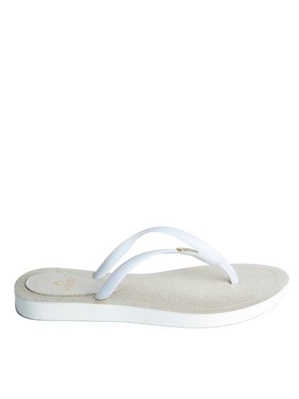 Chinelo de Dedo Branco Flop Palmilha Dourada - SAGIAN