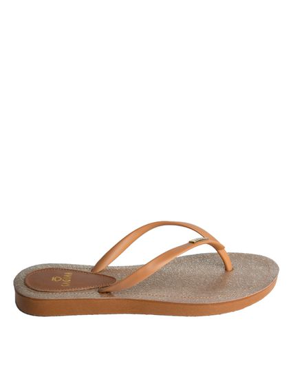 Chinelo de Dedo Caramelo Flop Palmilha Dourada - SAGIAN
