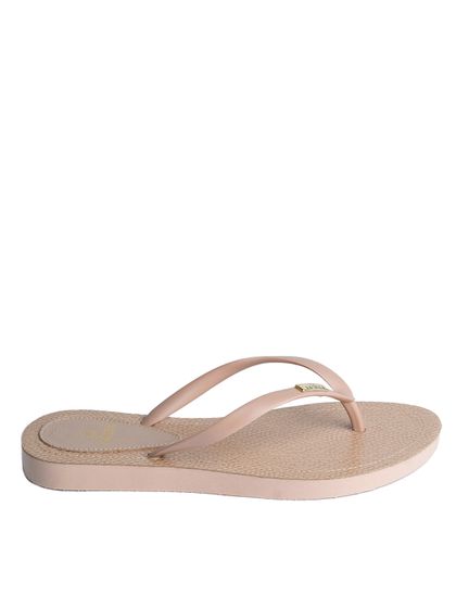 Chinelo de Dedo Bege Flop Palmilha Cobra - SAGIAN