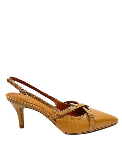 Slingback Mel em Couro Salto Fino - SAGIAN