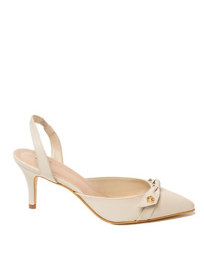 SlingBack Off White Salto Fino Ana - SAGIAN
