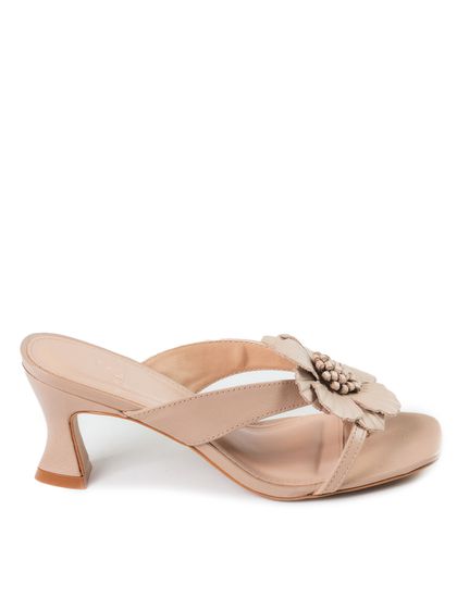 Tamanco Bege Salto Taça Couro Eva - SAGIAN