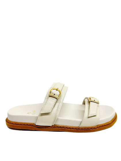 Sandália Papete Off White Manu Couro - SAGIAN