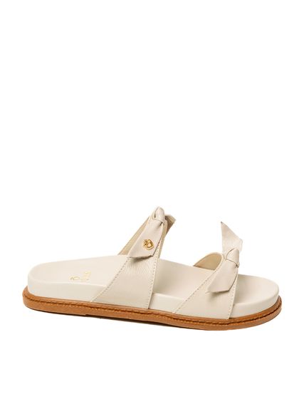 Sandália Papete Off White Ana Couro - SAGIAN