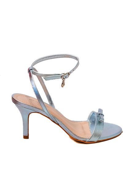 Sandália Prata Salto Fino Bia Couro - SAGIAN