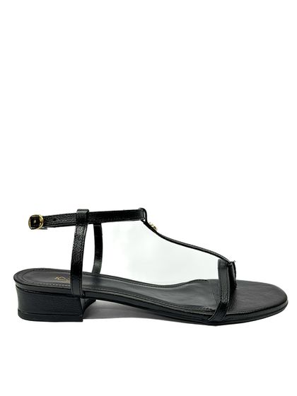 Sandália Preta Salto Bloco Couro (backup descrição... - SAGIAN