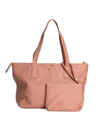 Bolsa Shopping Bege Couro Grande - SAGIAN