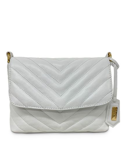 Bolsa Camila Branca Couro Matelassê - SAGIAN