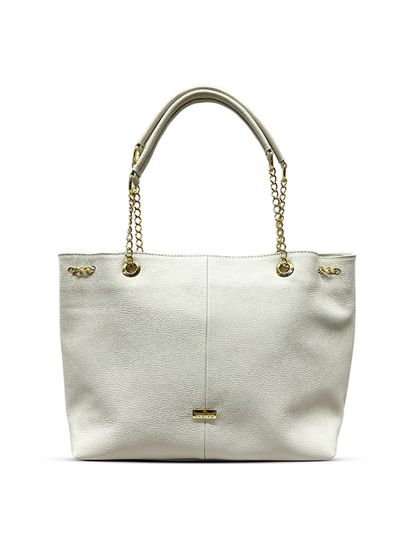 Bolsa Off White Shopping Grande Couro - SAGIAN