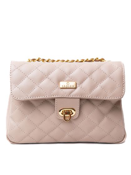 Bolsa Tiracolo Bege Couro Matelassê Média Tati - SAGIAN