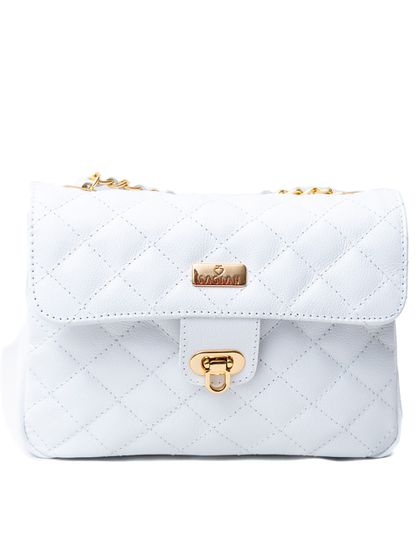 Bolsa Tiracolo Branca Couro Matelassê Média Tati - SAGIAN