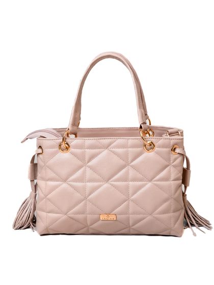 Bolsa Tote Bege Couro Metalassê - SAGIAN