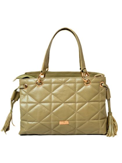 Bolsa Tote Pistache Couro Metalassê - SAGIAN