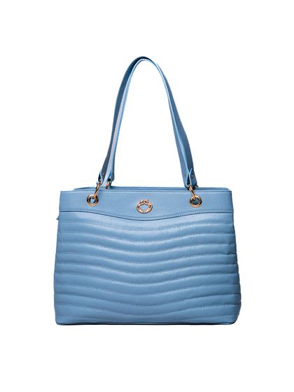 Bolsa Azul Hortênsia Tote Couro Grande - SAGIAN