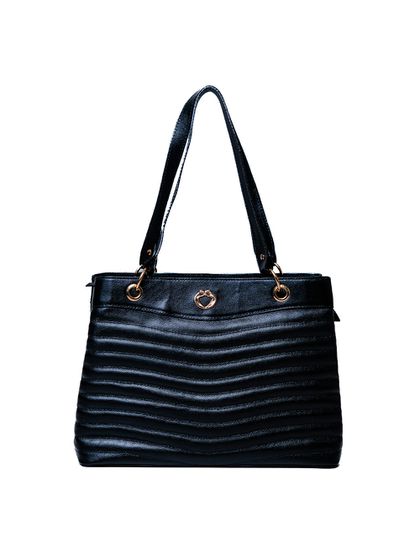 Bolsa Preta Tote Couro Grande - SAGIAN