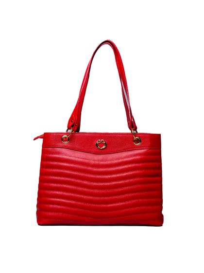 Bolsa Vermelho Morango Tote Couro Grande - SAGIAN