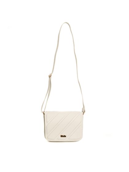 Bolsa Tiracolo Off White Em Couro Pequena - SAGIAN
