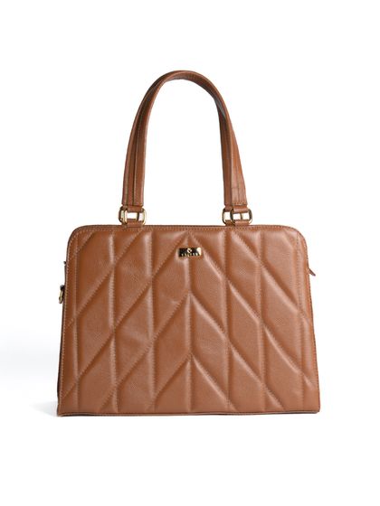 Bolsa Tiracolo Caramelo Couro Matelassê Alça Trans... - SAGIAN