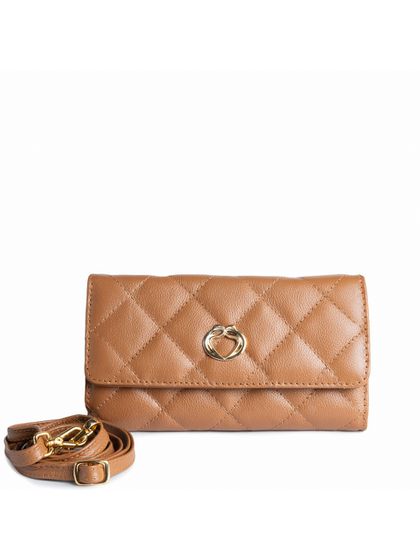 Bolsa Clutch 3 em 1 Caramelo Couro com Alça Tiraco... - SAGIAN
