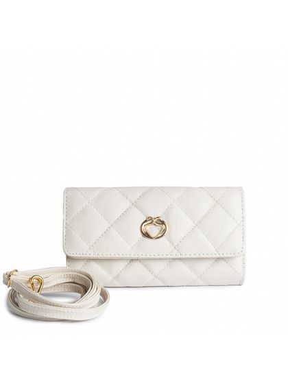 Bolsa Clutch 3 em 1 Off White Couro com Alça Tirac... - SAGIAN