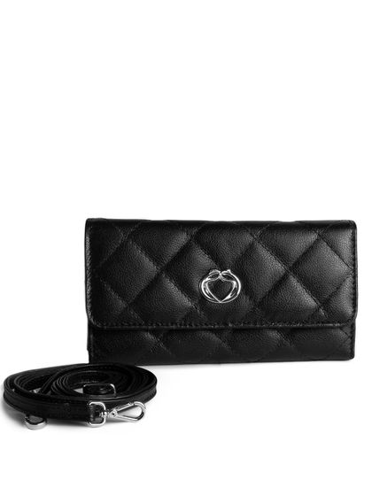 Bolsa Clutch 3 em 1 Preta Couro com Alça Tiracolo/... - SAGIAN