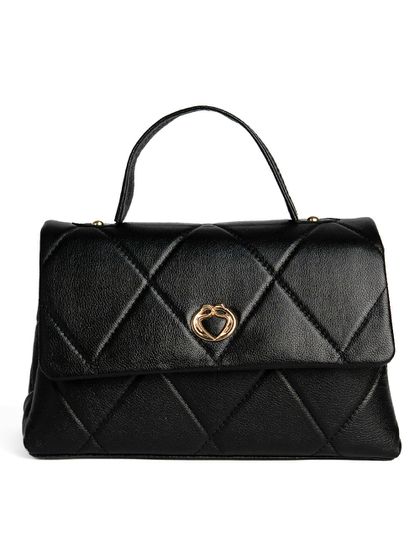 Bolsa Tote Preta Couro Alça Transversal Removível ... - SAGIAN