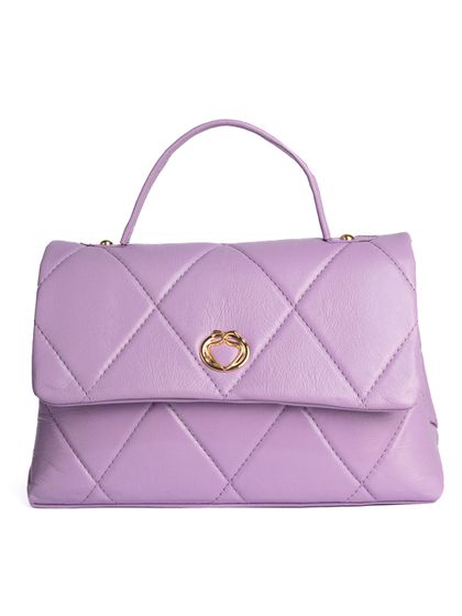 Bolsa Tote Lilás Candy Couro Alça Transversal Remo... - SAGIAN