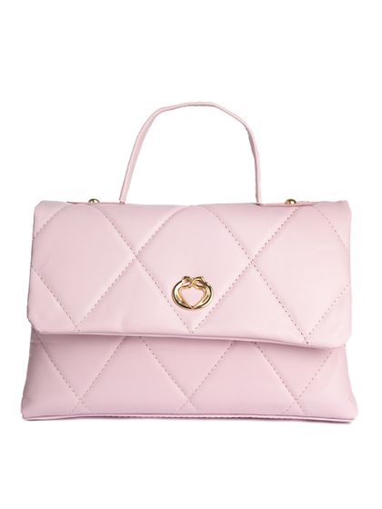 Bolsa Tote Rosa Candy Couro Alça Transversal Remov... - SAGIAN
