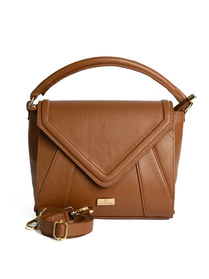 Bolsa Tote Caramelo Couro Alça Transversal Removív... - SAGIAN