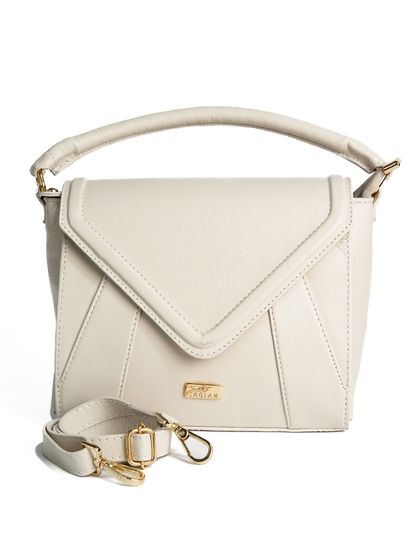 Bolsa Tote Off White Couro Alça Transversal Removí... - SAGIAN